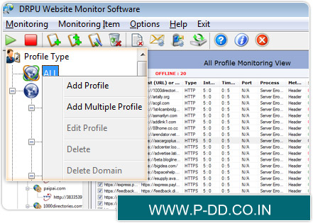 Software di monitoraggio sito web