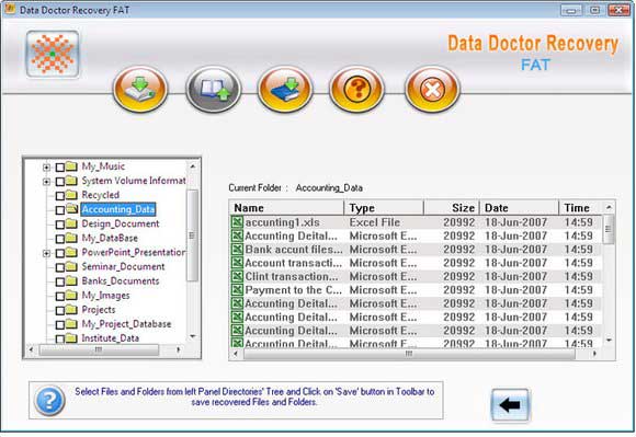 Screenshot of Windows FAT Data Rescue Software 3.0.1.5