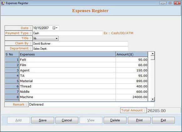 Professional Accounting Software screen shot