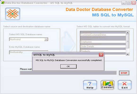 Database converter migrate all db or selected table's record from MSSQL to MySQL