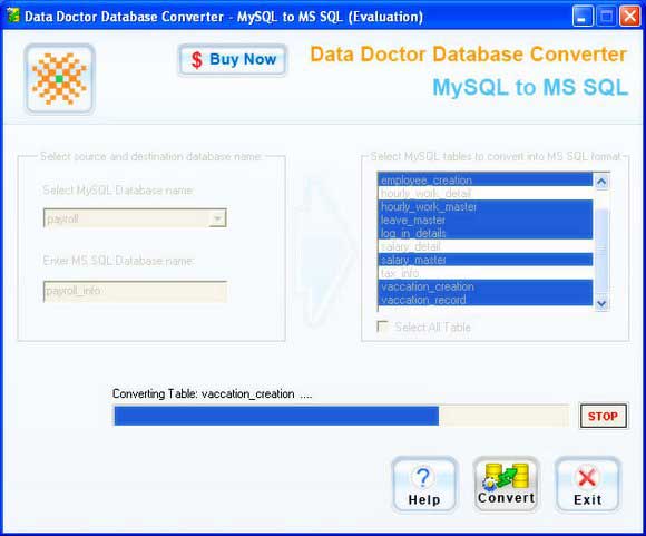 Screenshot of Migrate MySQL Database 2.0.1.5