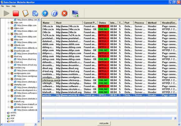 Screenshot of Web Site Performance Analyzer