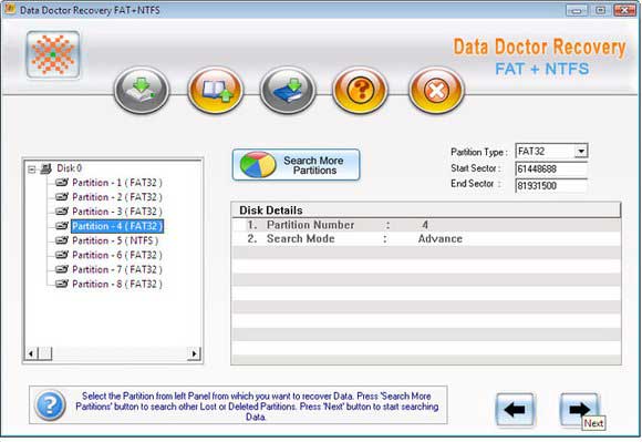 Windows Vista Partition Recovery Tool screen shot