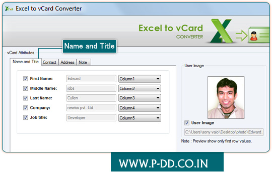 Excel to vCard Converter