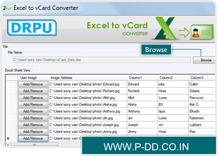 Excel to vCard Converter