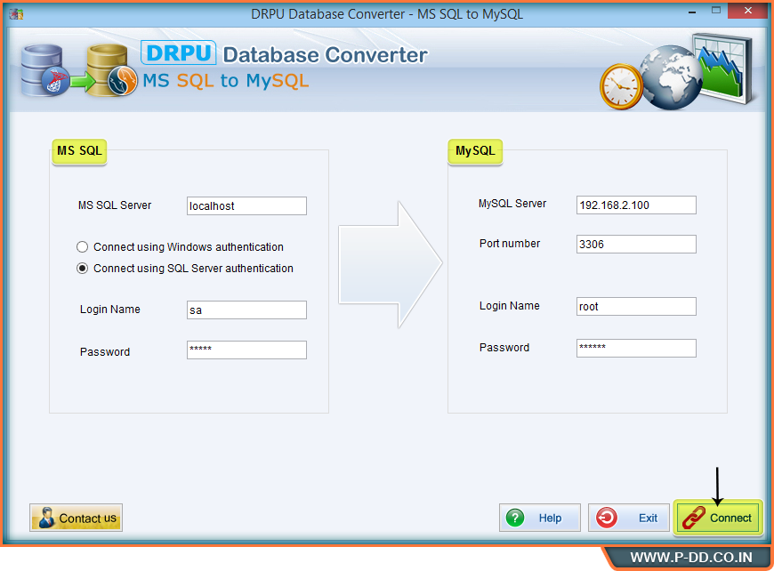 MySQL - MS SQL Database Converter