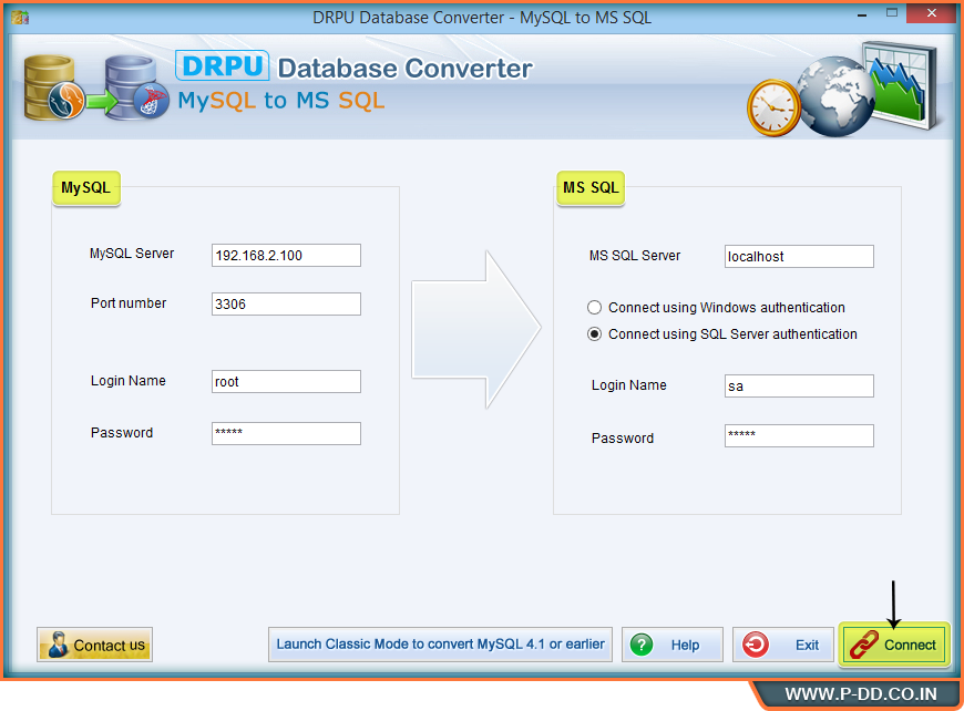 MySQL MSSQL Database Converter